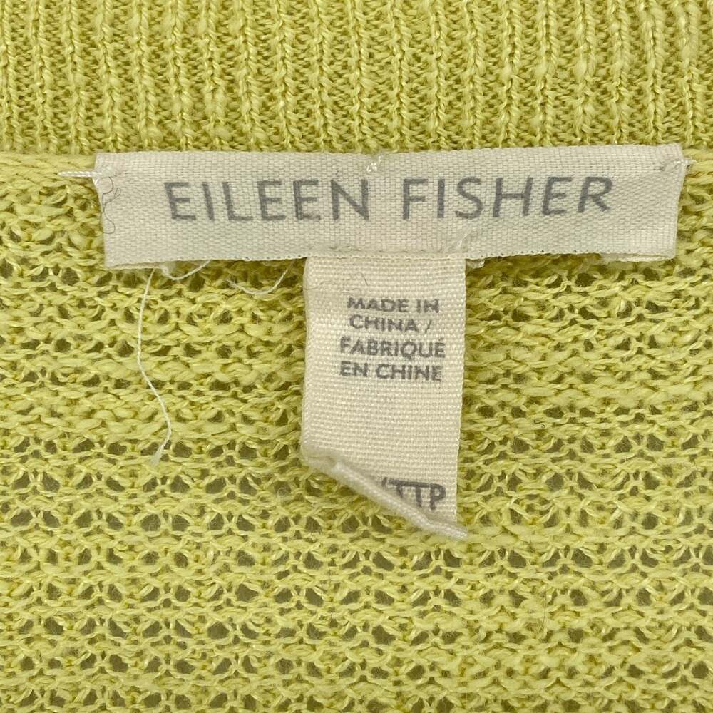 EILEEN FISHER Sweater 2XS Organic Linen Cotton Slub Long Sleeve Pullover Yellow - Picture 5 of 14